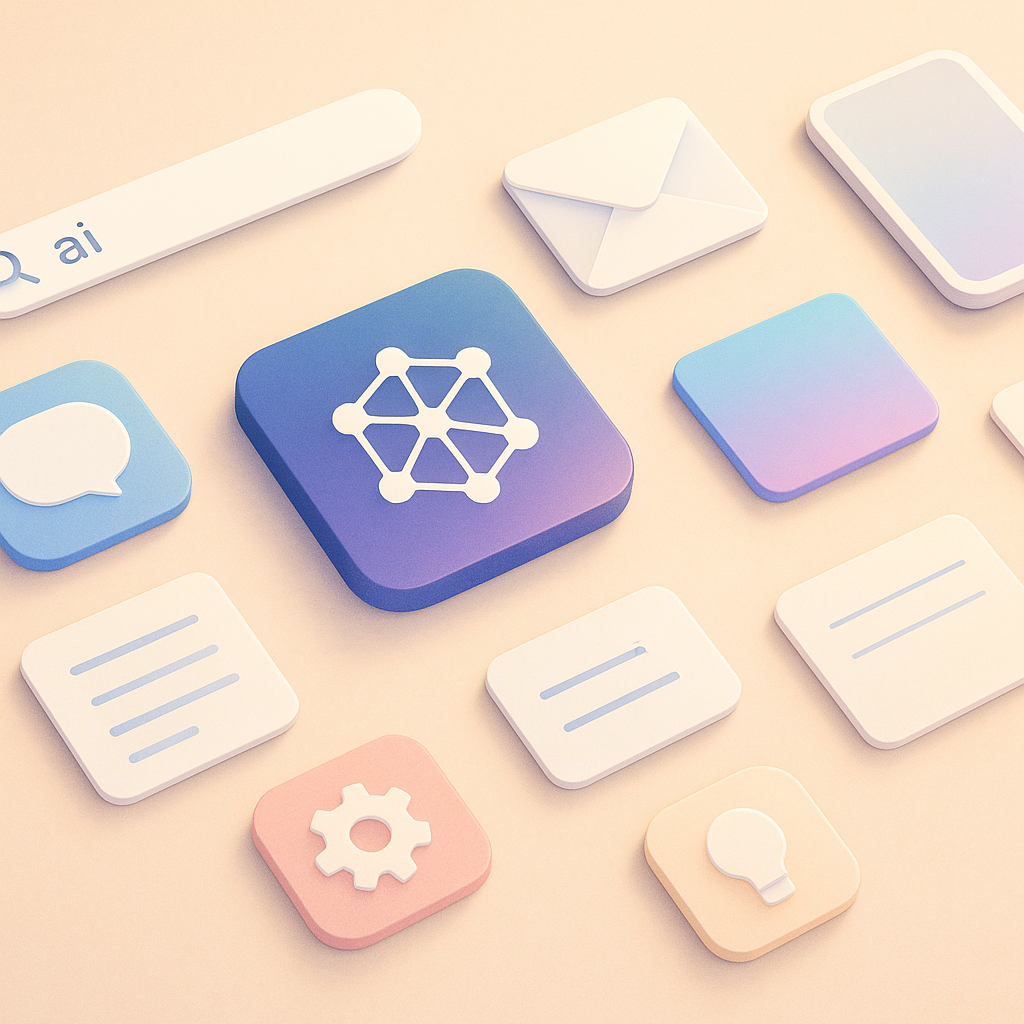 A person sits calmly at a tidy desk inside a glowing bubble of serenity, 
                    surrounded by a chaotic office with flying papers and clutter. 
                    A clean, minimal AI interface floats in front of them showing an email draft,
                     symbolizing clarity and emotional control in stressful environments.