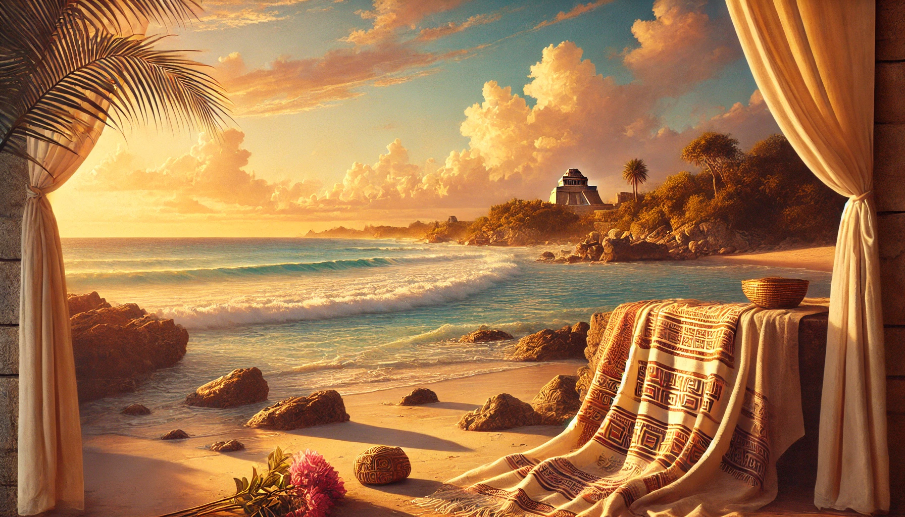 Beautiful mayan seascape invoking tranquility and calm.